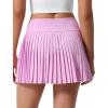 imageCRZ YOGA High Waisted Pleated Back Tennis Skirts for Women  Aline Front Mini Golf Casual Skort with Inner ShortsVita Pink