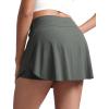 imageCRZ YOGA High Waisted Side Slit Tennis Skirts for Women  Mini Lined A Line Running Athletic Skort with Inner PocketsGrey Sage