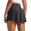 imageCRZ YOGA High Waisted Side Slit Tennis Skirts for Women  Mini Lined A Line Running Athletic Skort with Inner PocketsMysterious Grey