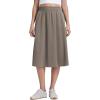 imageCRZ YOGA Lightweight Drapey Flowy Midi Skirts for Women  High Waisted Casual Travel Holiday ALine Skort with Side PocketsNomad Grey