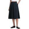 imageCRZ YOGA Lightweight Drapey Flowy Midi Skirts for Women  High Waisted Casual Travel Holiday ALine Skort with Side PocketsTrue Navy