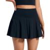 imageCRZ YOGA Softretch Flowy Pleated Tennis Skirts for Women  High Rise Mini Golf Casual Skort with Inner Shorts Side PocketsTrue Navy