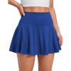 imageCRZ YOGA Softretch Flowy Pleated Tennis Skirts for Women  High Rise Mini Golf Casual Skort with Inner Shorts Side PocketsWaves Blue