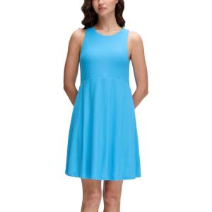 imageCRZ YOGA Cloudweight Double Layer Midi Dress for Women  Crewneck Flowy Tank Top Sleeveless Outfits for Casual TravelKayak Blue