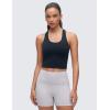 imageCRZ YOGA Butterluxe Crop Yoga Tank Tops for Women  Workout Athletic Casual Tight Scoop Neck Racerback Sleeveless ShirtsTrue Navy
