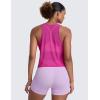 imageCRZ YOGA Mesh Workout Tank Tops for Women  Athletic Sheer Scoop Neck Cover Up Breathable Summer Sleeveless ShirtsHibiscus Purple