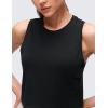 imageCRZ YOGA Pima Cotton Crop Crewneck Tank Tops for Women  Workout Sport Athletic Casual Yoga Soft Comfort Sleeveless ShirtBlack