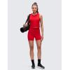 imageCRZ YOGA Pima Cotton Crop Crewneck Tank Tops for Women  Workout Sport Athletic Casual Yoga Soft Comfort Sleeveless ShirtFestival Red