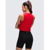 imageCRZ YOGA Pima Cotton Crop Crewneck Tank Tops for Women  Workout Sport Athletic Casual Yoga Soft Comfort Sleeveless ShirtFestival Red