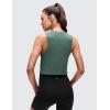 imageCRZ YOGA Pima Cotton Crop Crewneck Tank Tops for Women  Workout Sport Athletic Casual Yoga Soft Comfort Sleeveless ShirtGraphite Green