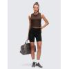 imageCRZ YOGA Pima Cotton Crop Crewneck Tank Tops for Women  Workout Sport Athletic Casual Yoga Soft Comfort Sleeveless ShirtHot Fudge Brown