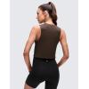 imageCRZ YOGA Pima Cotton Crop Crewneck Tank Tops for Women  Workout Sport Athletic Casual Yoga Soft Comfort Sleeveless ShirtHot Fudge Brown