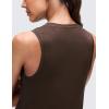 imageCRZ YOGA Pima Cotton Crop Crewneck Tank Tops for Women  Workout Sport Athletic Casual Yoga Soft Comfort Sleeveless ShirtHot Fudge Brown