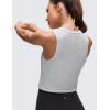 imageCRZ YOGA Pima Cotton Crop Crewneck Tank Tops for Women  Workout Sport Athletic Casual Yoga Soft Comfort Sleeveless ShirtLight Grey Heather
