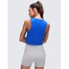imageCRZ YOGA Pima Cotton Crop Crewneck Tank Tops for Women  Workout Sport Athletic Casual Yoga Soft Comfort Sleeveless ShirtStrong Blue