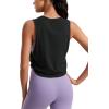 imageCRZ YOGA Pima Cotton Large Armhole Tank Tops for Women  Workout Sport Athletic Yoga Running Gym Loose Crop Sleeveless ShirtsBlack