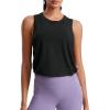 imageCRZ YOGA Pima Cotton Large Armhole Tank Tops for Women  Workout Sport Athletic Yoga Running Gym Loose Crop Sleeveless ShirtsBlack