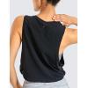 imageCRZ YOGA Pima Cotton Large Armhole Tank Tops for Women  Workout Sport Athletic Yoga Running Gym Loose Crop Sleeveless ShirtsBlack