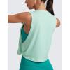imageCRZ YOGA Pima Cotton Large Armhole Tank Tops for Women  Workout Sport Athletic Yoga Running Gym Loose Crop Sleeveless ShirtsBlue Color