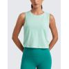 imageCRZ YOGA Pima Cotton Large Armhole Tank Tops for Women  Workout Sport Athletic Yoga Running Gym Loose Crop Sleeveless ShirtsBlue Color