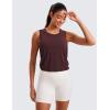 imageCRZ YOGA Pima Cotton Large Armhole Tank Tops for Women  Workout Sport Athletic Yoga Running Gym Loose Crop Sleeveless ShirtsDeep Armholedark Red