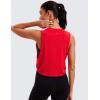 imageCRZ YOGA Pima Cotton Large Armhole Tank Tops for Women  Workout Sport Athletic Yoga Running Gym Loose Crop Sleeveless ShirtsDeep Armholefestival Red
