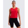 imageCRZ YOGA Pima Cotton Large Armhole Tank Tops for Women  Workout Sport Athletic Yoga Running Gym Loose Crop Sleeveless ShirtsDeep Armholefestival Red