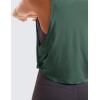 imageCRZ YOGA Pima Cotton Large Armhole Tank Tops for Women  Workout Sport Athletic Yoga Running Gym Loose Crop Sleeveless ShirtsDeep Armholegraphite Green