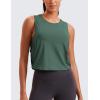 imageCRZ YOGA Pima Cotton Large Armhole Tank Tops for Women  Workout Sport Athletic Yoga Running Gym Loose Crop Sleeveless ShirtsDeep Armholegraphite Green
