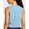 imageCRZ YOGA Pima Cotton Large Armhole Tank Tops for Women  Workout Sport Athletic Yoga Running Gym Loose Crop Sleeveless ShirtsDeep Armholeheathered Neptune Blue