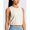 imageCRZ YOGA Pima Cotton Large Armhole Tank Tops for Women  Workout Sport Athletic Yoga Running Gym Loose Crop Sleeveless ShirtsDeep Armholeice GreyWhite