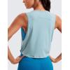 imageCRZ YOGA Pima Cotton Large Armhole Tank Tops for Women  Workout Sport Athletic Yoga Running Gym Loose Crop Sleeveless ShirtsDeep Armholepure Blue