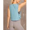 imageCRZ YOGA Pima Cotton Large Armhole Tank Tops for Women  Workout Sport Athletic Yoga Running Gym Loose Crop Sleeveless ShirtsDeep Armholepure Blue