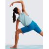 imageCRZ YOGA Pima Cotton Large Armhole Tank Tops for Women  Workout Sport Athletic Yoga Running Gym Loose Crop Sleeveless ShirtsDeep Armholepure Blue