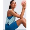 imageCRZ YOGA Pima Cotton Large Armhole Tank Tops for Women  Workout Sport Athletic Yoga Running Gym Loose Crop Sleeveless ShirtsDeep Armholepure Blue