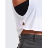 imageCRZ YOGA Pima Cotton Large Armhole Tank Tops for Women  Workout Sport Athletic Yoga Running Gym Loose Crop Sleeveless ShirtsDeep Armholewhite