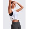 imageCRZ YOGA Pima Cotton Large Armhole Tank Tops for Women  Workout Sport Athletic Yoga Running Gym Loose Crop Sleeveless ShirtsDeep Armholewhite