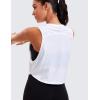 imageCRZ YOGA Pima Cotton Large Armhole Tank Tops for Women  Workout Sport Athletic Yoga Running Gym Loose Crop Sleeveless ShirtsDeep Armholewhite