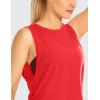 imageCRZ YOGA Pima Cotton Large Armhole Tank Tops for Women  Workout Sport Athletic Yoga Running Gym Loose Crop Sleeveless ShirtsDeep Red