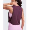 imageCRZ YOGA Pima Cotton Large Armhole Tank Tops for Women  Workout Sport Athletic Yoga Running Gym Loose Crop Sleeveless ShirtsEggplant Heather
