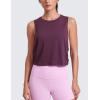 imageCRZ YOGA Pima Cotton Large Armhole Tank Tops for Women  Workout Sport Athletic Yoga Running Gym Loose Crop Sleeveless ShirtsEggplant Heather