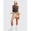 imageCRZ YOGA Pima Cotton Large Armhole Tank Tops for Women  Workout Sport Athletic Yoga Running Gym Loose Crop Sleeveless ShirtsGrey Olive