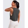 imageCRZ YOGA Pima Cotton Large Armhole Tank Tops for Women  Workout Sport Athletic Yoga Running Gym Loose Crop Sleeveless ShirtsGrey Olive