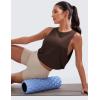 imageCRZ YOGA Pima Cotton Large Armhole Tank Tops for Women  Workout Sport Athletic Yoga Running Gym Loose Crop Sleeveless ShirtsHot Fudge Brown