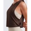 imageCRZ YOGA Pima Cotton Large Armhole Tank Tops for Women  Workout Sport Athletic Yoga Running Gym Loose Crop Sleeveless ShirtsHot Fudge Brown