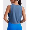 imageCRZ YOGA Pima Cotton Large Armhole Tank Tops for Women  Workout Sport Athletic Yoga Running Gym Loose Crop Sleeveless ShirtsInk Blue