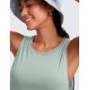 imageCRZ YOGA Pima Cotton Large Armhole Tank Tops for Women  Workout Sport Athletic Yoga Running Gym Loose Crop Sleeveless ShirtsJade Grey