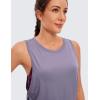 imageCRZ YOGA Pima Cotton Large Armhole Tank Tops for Women  Workout Sport Athletic Yoga Running Gym Loose Crop Sleeveless ShirtsLavender Gray