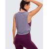 imageCRZ YOGA Pima Cotton Large Armhole Tank Tops for Women  Workout Sport Athletic Yoga Running Gym Loose Crop Sleeveless ShirtsLavender Gray