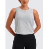 imageCRZ YOGA Pima Cotton Large Armhole Tank Tops for Women  Workout Sport Athletic Yoga Running Gym Loose Crop Sleeveless ShirtsLight Grey Heather